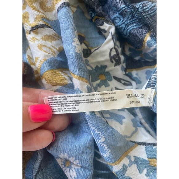 Anthropologie Puff Sleeve Smocked Mini Dress With Tiger Graphics Square Neck 2XL - Picture 7 of 8